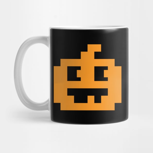 8 Bit Pixel Jack O' Lantern Pumpkin Head by tinybiscuits